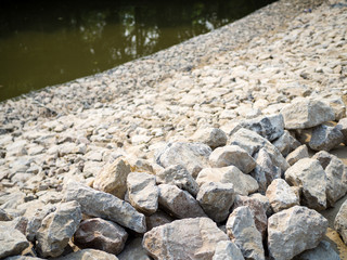 Stones - Crude stones in the nature for water barriers