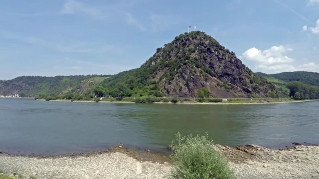 Rock of Loreley in St. Goarshausen time lapse, Germany