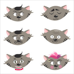 a set of cats' emotions