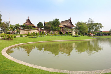 Naklejka premium Traditional Thai wooden house
