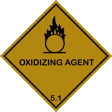 Warning oxidizing agent signs , safety sings on white isolated background