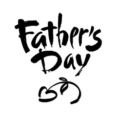 Happy fathers day handwritten lettering. Vector calligraphy with brush texture on white background