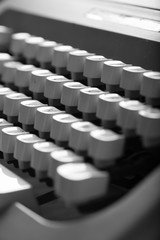 Mechanical keyboard of typewriter.