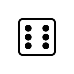 White dice number 6