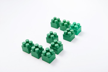 figures from a colored cubes designer on a white background