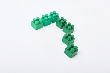 figures from a colored cubes designer on a white background