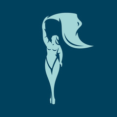 Girl with pareo sign