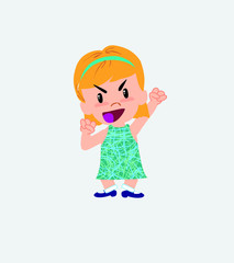 White girl cheering enthusiastically.