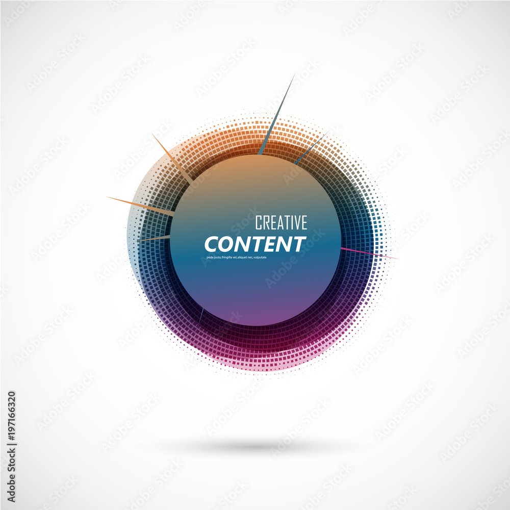 Aufkleber modern colorful geometrical circles design with halftone effect