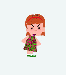 White girl is slightly angry.