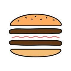 Burger cutaway color icon