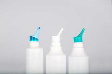 Ergonomic nozzles of isotonic sea water sprays.