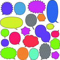 Cartoon's color dot speech balloon set