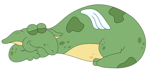 Green dragon peacefully sleeping