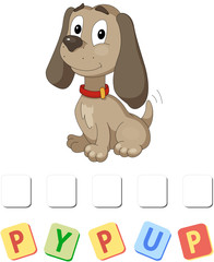 Cartoon puppy crossword