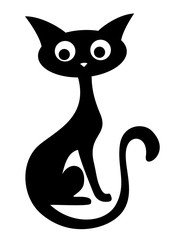 Силуэт черного кота. 