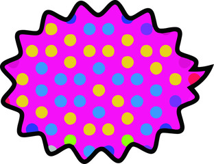 Psychedelic color dot speech balloon 6