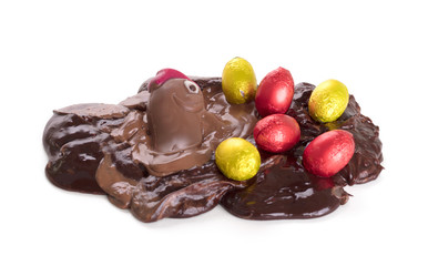Melting chocolate easter chicken