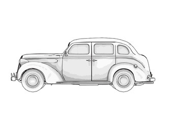 Fototapeta premium sketch retro car vector