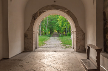 Fototapeta na wymiar Ruins of Catholic Assumption Church, Ukraine