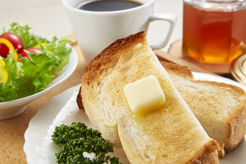 はちみつとトースト　朝食　breakfast