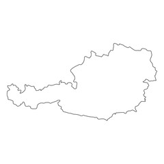 Austria linear map on a white background. Vector illustration - obrazy, fototapety, plakaty