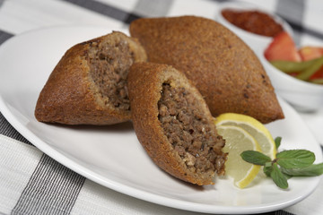 Icli Kofte,Stuffed Meatballs,Turkish Fast Food;
