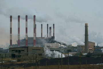 factory plant, building, poisoning the air