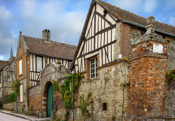 Gerberoy, Rue du village et maisons &agrave; colombages. Picardie. Hauts-de-France 