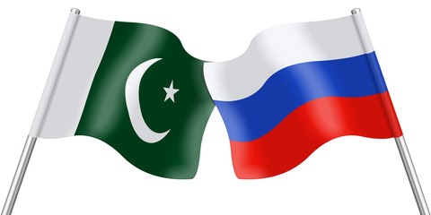 Flags. Pakistan and Russia