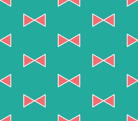 Red Ribbon on Green Mint Background