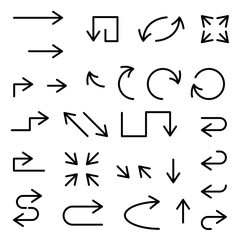 Black arrows set. Large collection of icons