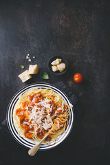 Bowl filled with tasty pasta