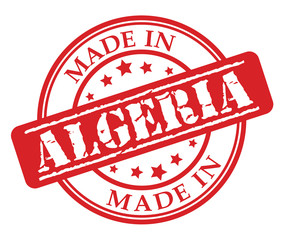 Made in Algeria red rubber stamp illustration vector on white background