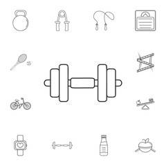 Dumbbell line icon. Detailed set of gym and fitness icons. Premium quality graphic design. One of the collection icons for websites, web design, mobile app