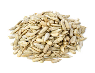 Sunflower seeds isolated on white background