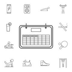calendar icon. Detailed set of gym and fitness icons. Premium quality graphic design. One of the collection icons for websites, web design, mobile app