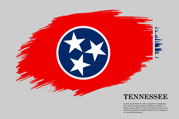 Tennessee Grunge styled flag. Brush stroke background