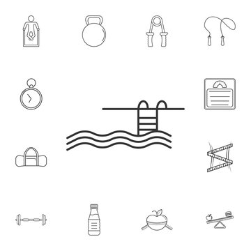 Swimming Pool Ladder  Icon. Detailed set of gym and fitness icons. Premium quality graphic design. One of the collection icons for websites, web design, mobile app