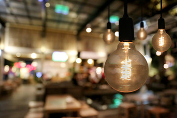 Fototapeta na wymiar Vintage lamps in a restaurant.