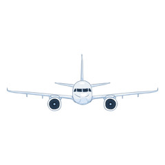 Vector Cartoon White Passenger Airplane. Commercial Aviation Aircraft.