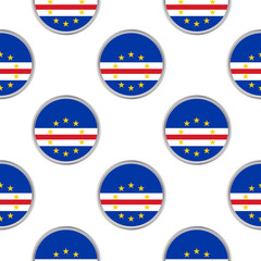 Seamless pattern from the circles with flag of Republic of Cabo Verde.