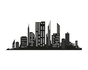 Vector city silhouette in a flat style. Modern urban landscape.vector illustration