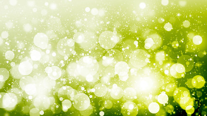 Green glitter sparkles rays lights bokeh Festive Elegant abstract background.