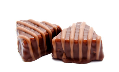 Assortment of chocolate candies sweets isolated