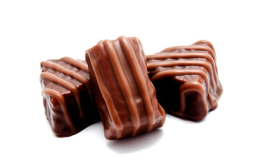 Assortment of chocolate candies sweets isolated