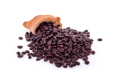 Coffee beans isolated in white background.