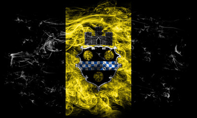 Pittsburgh city smoke flag, Pennsylvania State, United States Of America