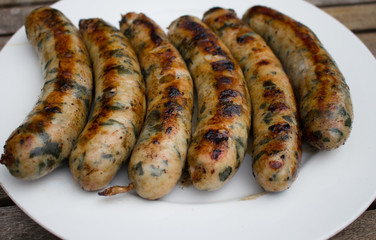 Grilled sausages from the bbq