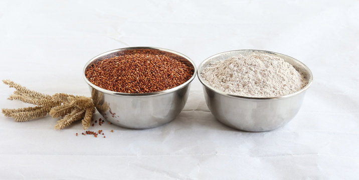 Ragi, also known as finger millet and ragi flour, which is a healthy food and is gluten-free.